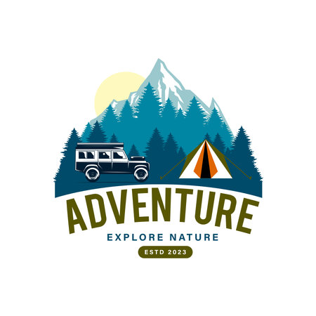 Camping adventure logo templateのイラスト素材