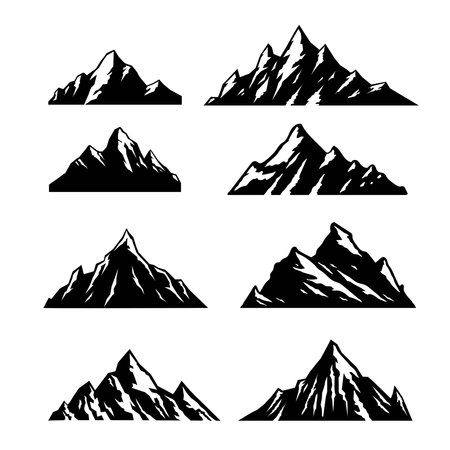Mountain icon setのイラスト素材
