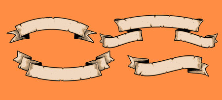 Vintage ribbon banners setのイラスト素材