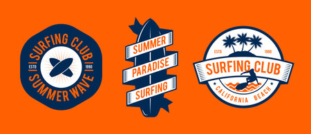 Set of Summer and Beach Labels, Badgesのイラスト素材