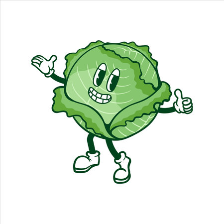 Cute cartoon cabbage characterのイラスト素材