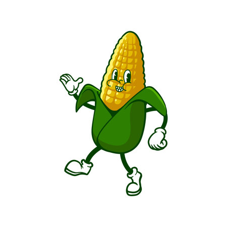 cute cartoon corn characterのイラスト素材