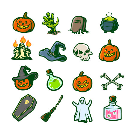 Halloween icon setのイラスト素材