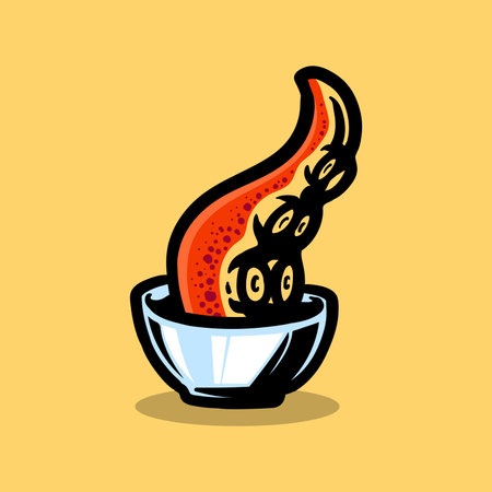 Illustration of a octopus tentacle ramenのイラスト素材
