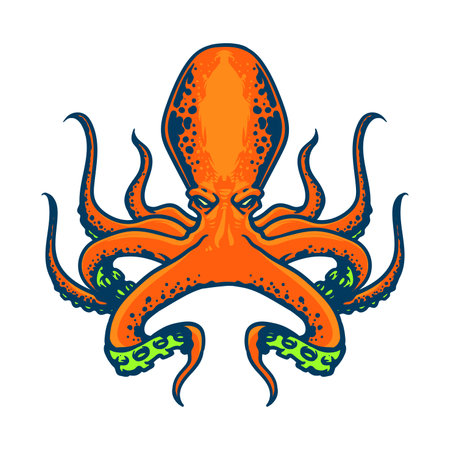 Octopus isolatedのイラスト素材