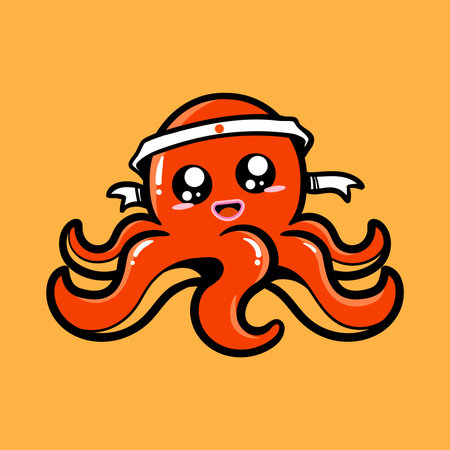 Cute cartoon octopus characterのイラスト素材