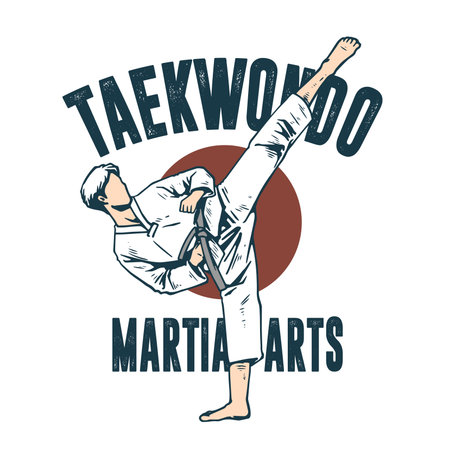 Tae Kwon Do. Martial arts emblem. Vector illustration.のイラスト素材