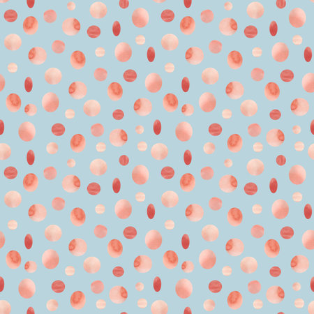 Watercolor seamless pattern. Hand painted abstract shapes circle
