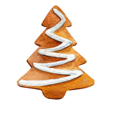 Christmas cookies, sweets watercolor drawingの写真素材