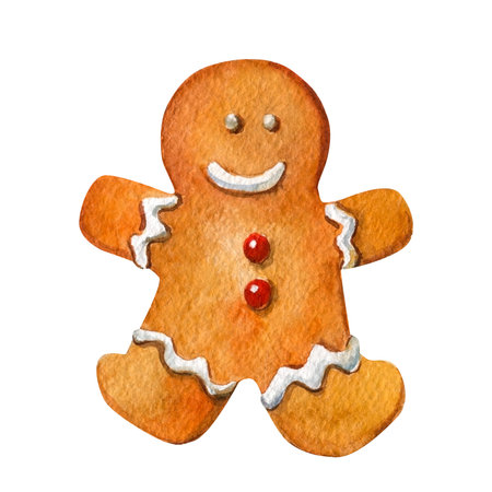 Christmas cookies, sweets watercolor drawing