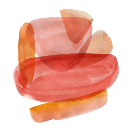 Abstract watercolor compositions, shapes on white background, house decor in Scandinavian styleの写真素材