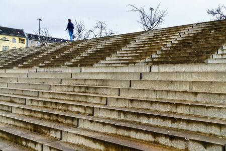 Concrete staircase cold and grayの写真素材