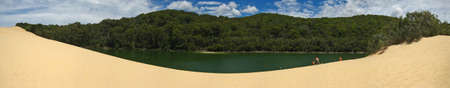 fraser island lake wabby australia front viewの写真素材