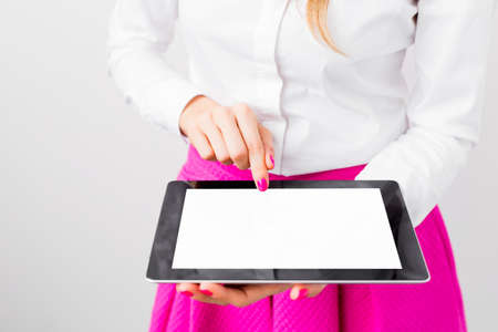 Young woman using tablet computerの写真素材