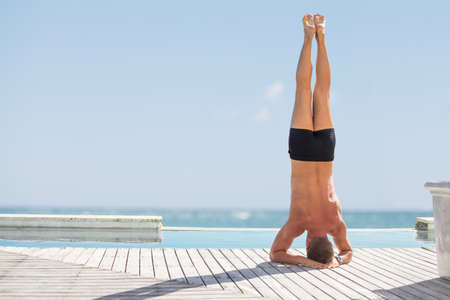 Man exercise outdoorsの写真素材