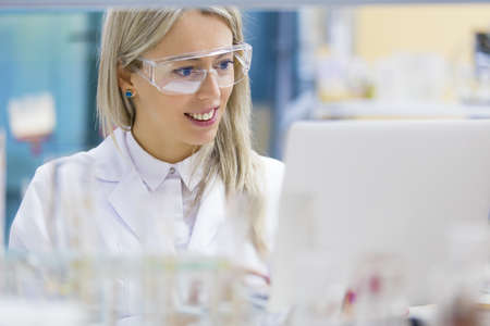 Portrait of chemist working in the labの写真素材