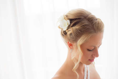 Brides hair style for weddingの写真素材