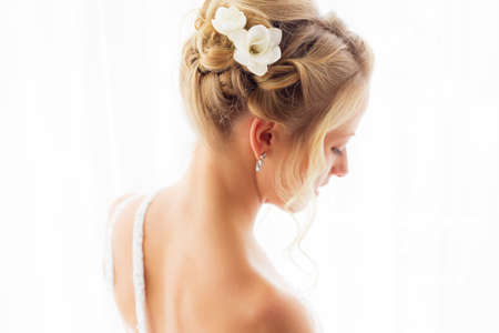 Woman hair style for wedding ceremonyの写真素材