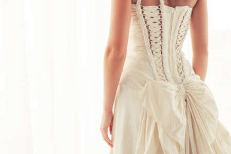 Brides corset from backの写真素材