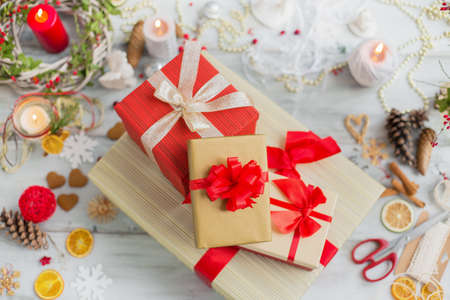 Different present boxesの写真素材