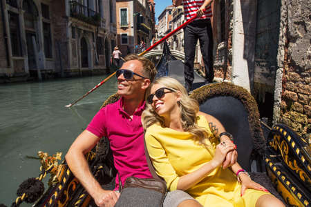 Happy couple on their holidaysの写真素材