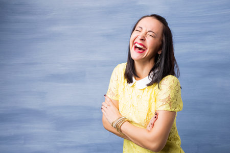 Happy woman laughing