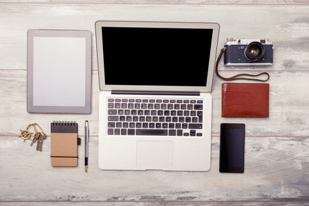 Tech gadgets and objects