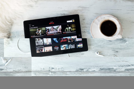 RIGA, LATVIA - FEBRUARY 17, 2016: Netflix on the App Store. Netflix is a global provider of...