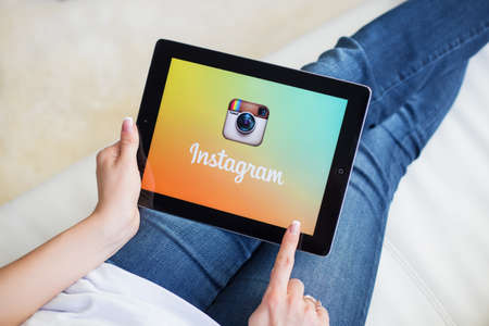 RIGA, LATVIA - FEBRUARY 17, 2016: Instagram is an online mobile photo-sharing, video-sharing, and social networking service.のeditorial素材