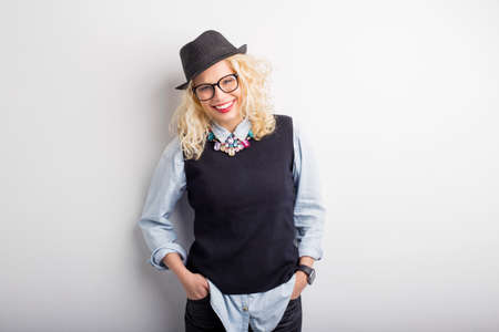 Creative and stylish woman smilingの写真素材