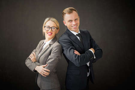 Portrait of business man and womanの写真素材