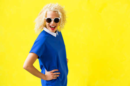 Portrait of funky womanの写真素材