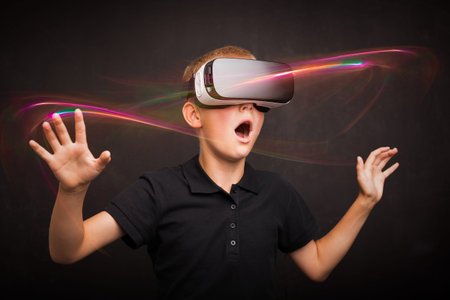Boy experiencing virtual reality