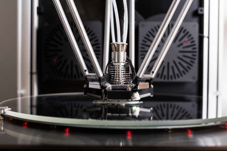 3D printer in closeupの写真素材
