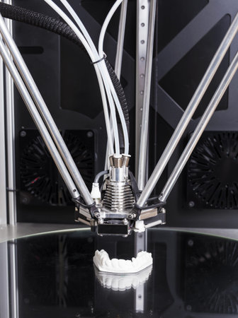 3D printer printing teeth prototype