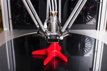3 D printer with finished productの写真素材