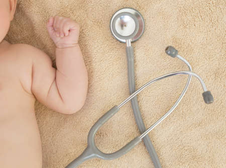 Stethoscope to check humans heart and breathingの写真素材