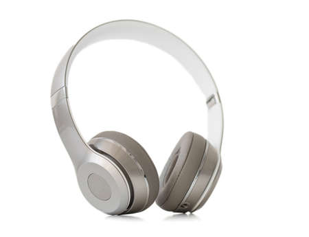 On-ear headphones isolated on whiteのeditorial素材