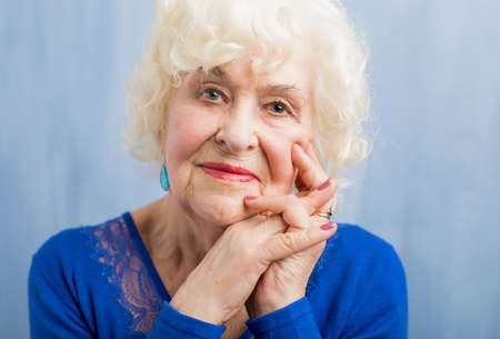 Beautiful portrait of elderly womanの写真素材