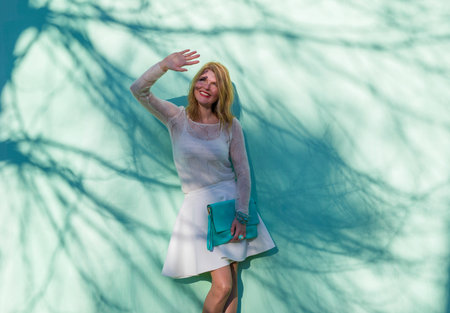 Beautiful woman enjoying summerの写真素材