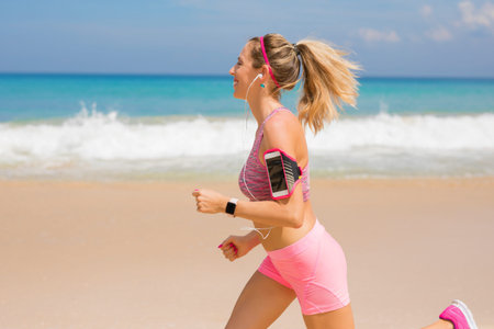 Girl running on the beach