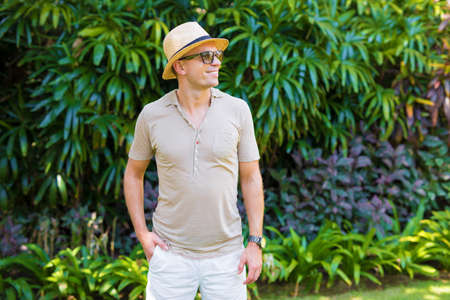 Young man in casual summer clothesの写真素材