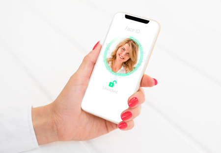 Facial recognition tech conceptの写真素材