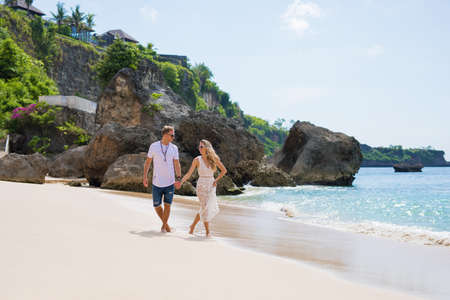 Couple on tropical islandの写真素材