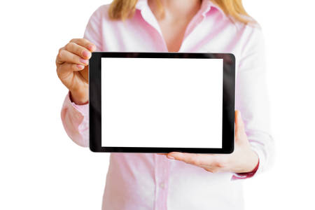 Person holding mobile phone with both hands. Mobile app mockup.の写真素材