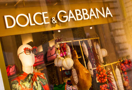 Rome, Italy - May 13, 2018: Dolce & Gabbana shop window in Rome.のeditorial素材