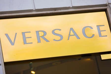 Rome, Italy - May 13, 2018: Versace fashion store in Rome.のeditorial素材