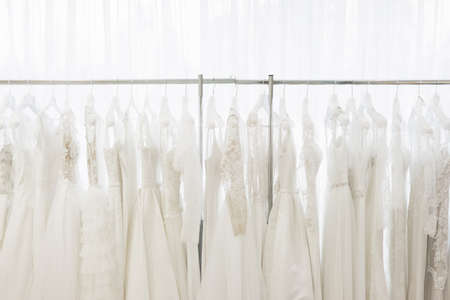 Many different wedding dressesの写真素材