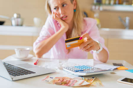 Woman having financial problemsの写真素材