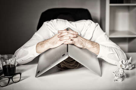 Burnout and failure at workの写真素材